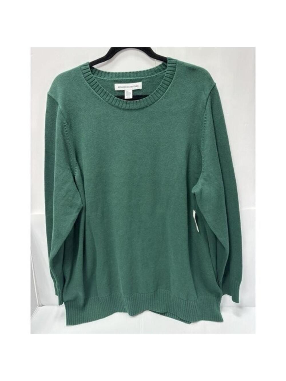 Womens Plus Size Green Sweater XXL 100% Cotton Soft Knit Long Sleeve Casual Top